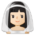 👰🏻 person with veil: light skin tone display on Samsung